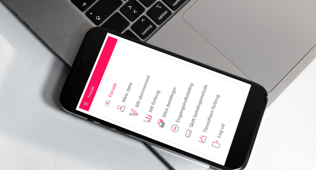 Mobil der er logget ind på mitvelkommen selvbetjening hvor man nemt kan skifte kode, hvis man har glemt den.png