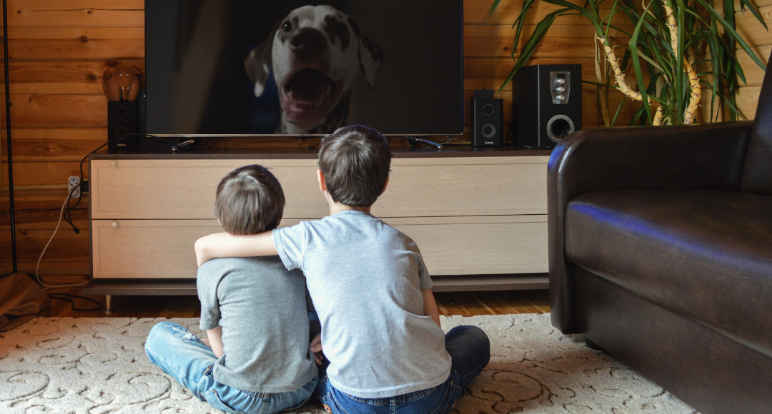 to drenge der set tv fordi deres forældre har husket at betale deres aconto-betaling til strøm hos velkommen .png